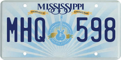 MS license plate MHQ598