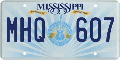 MS license plate MHQ607