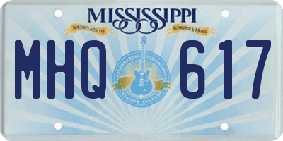 MS license plate MHQ617