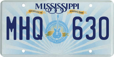MS license plate MHQ630