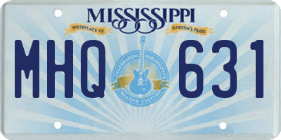 MS license plate MHQ631