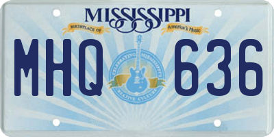 MS license plate MHQ636