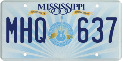 MS license plate MHQ637
