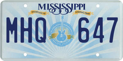 MS license plate MHQ647