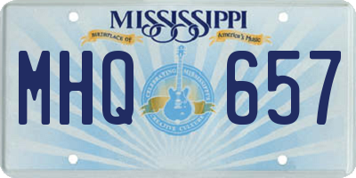 MS license plate MHQ657