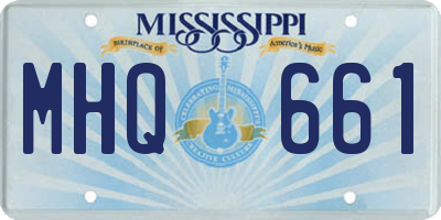 MS license plate MHQ661
