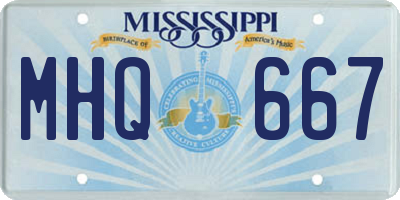 MS license plate MHQ667