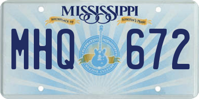 MS license plate MHQ672