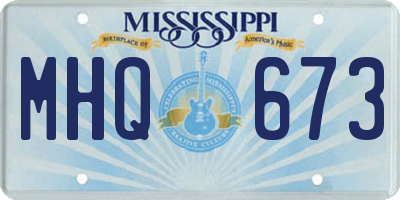MS license plate MHQ673