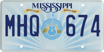 MS license plate MHQ674