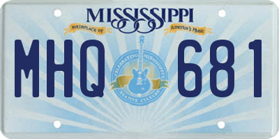 MS license plate MHQ681