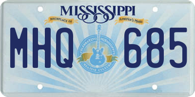 MS license plate MHQ685