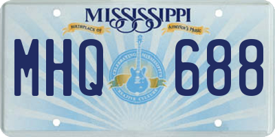 MS license plate MHQ688