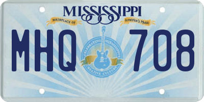 MS license plate MHQ708