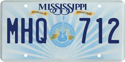 MS license plate MHQ712