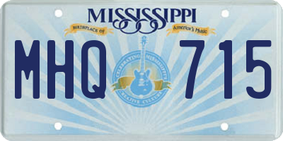 MS license plate MHQ715