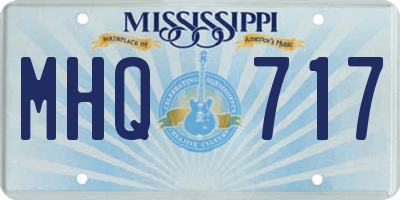 MS license plate MHQ717