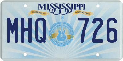 MS license plate MHQ726