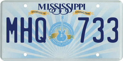 MS license plate MHQ733