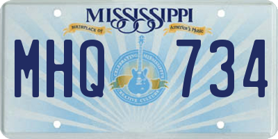 MS license plate MHQ734