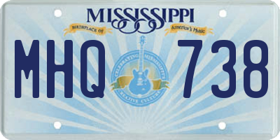 MS license plate MHQ738