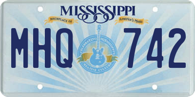 MS license plate MHQ742