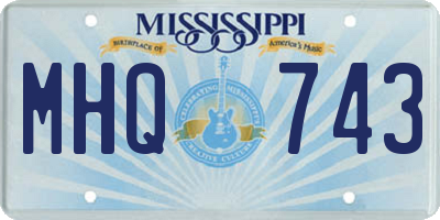 MS license plate MHQ743