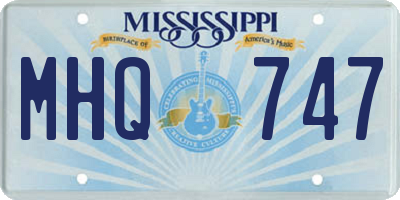 MS license plate MHQ747