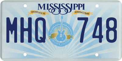 MS license plate MHQ748