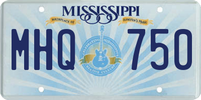 MS license plate MHQ750
