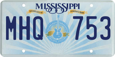 MS license plate MHQ753