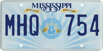 MS license plate MHQ754