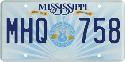MS license plate MHQ758