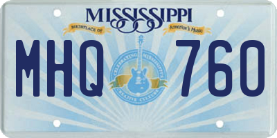 MS license plate MHQ760