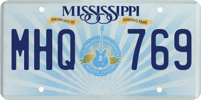 MS license plate MHQ769