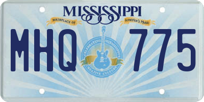 MS license plate MHQ775