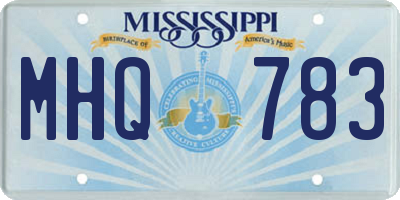 MS license plate MHQ783
