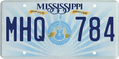 MS license plate MHQ784