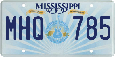 MS license plate MHQ785
