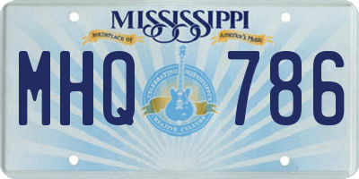 MS license plate MHQ786