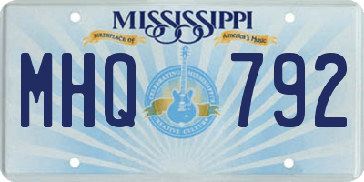 MS license plate MHQ792
