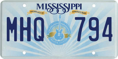 MS license plate MHQ794