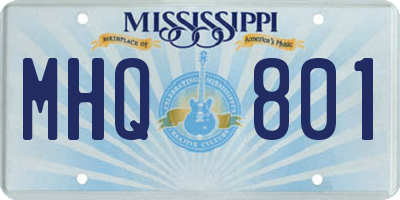 MS license plate MHQ801