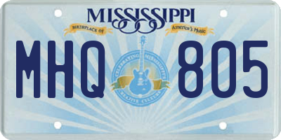 MS license plate MHQ805