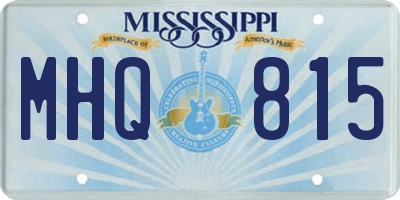 MS license plate MHQ815