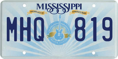 MS license plate MHQ819