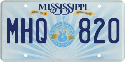 MS license plate MHQ820
