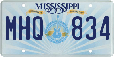 MS license plate MHQ834
