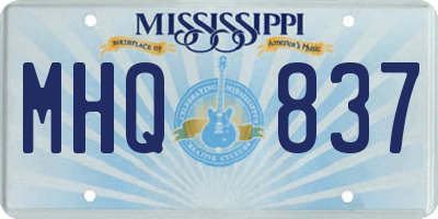 MS license plate MHQ837
