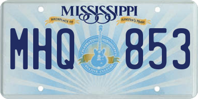MS license plate MHQ853